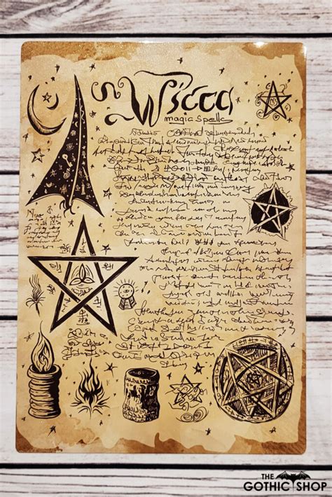 Wicca Magic Spells Gothic Witchy Medium Metal Sign Gothic Wall Decor