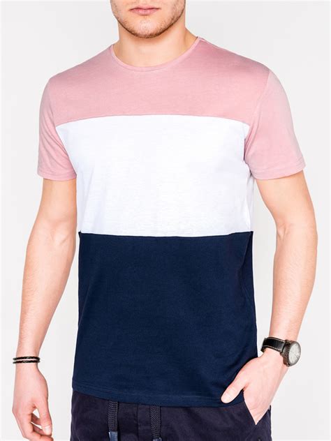 Men S Plain T Shirt Powder Pink Navy S1005 MODONE Wholesale