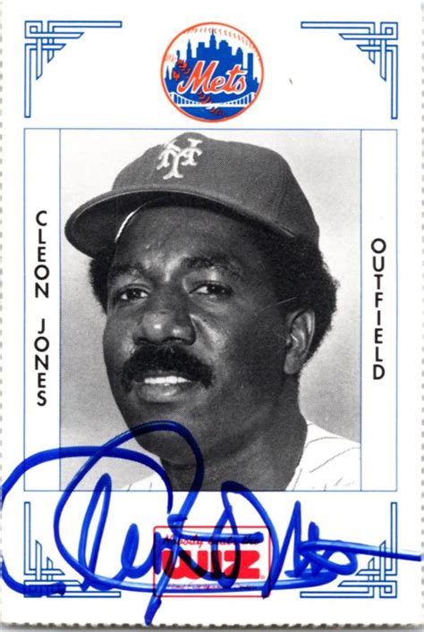 Cleon Jones Autographed Baseball Card New York Mets Lc Wiz Mini