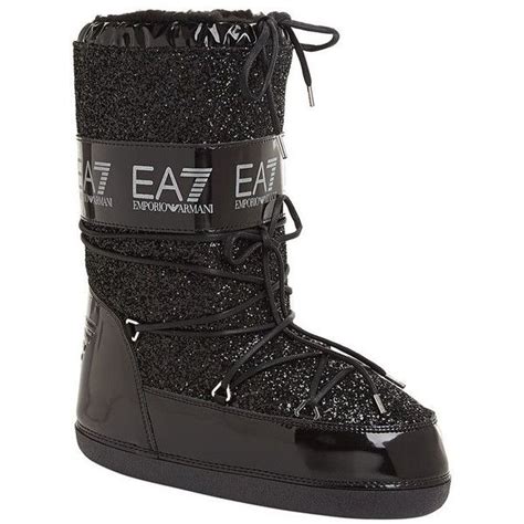 Armani EA7 Après Ski Moon Boots 4 255 ARS liked on Polyvore featuring