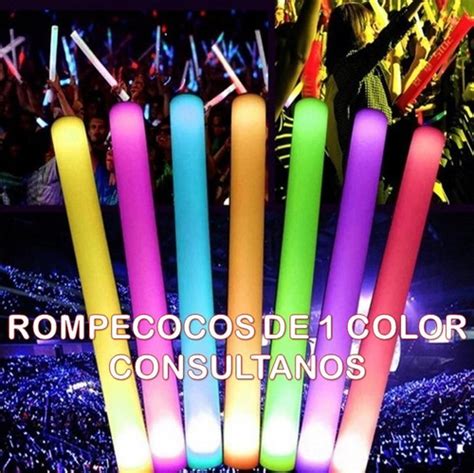 10 Rompecocos Led Barras Goma Espuma Luminosa Multicolor En Venta En