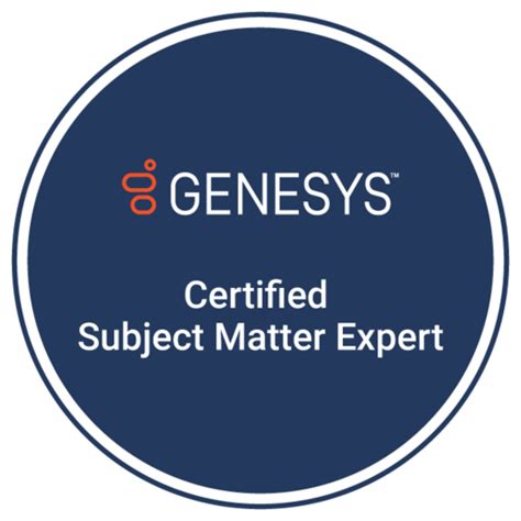 Genesys Certified Subject Matter Expert Genesys Cloud Scripting Credly