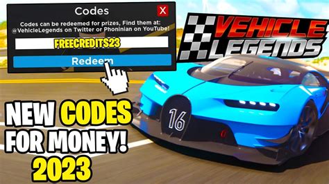 NEW ALL WORKING CODES FOR VEHICLE LEGENDS IN 2023 SEPTEMBER ROBLOX