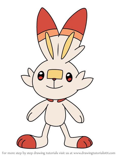 Learn How To Draw Scorbunny From Pokemon Pokemon Step By Step