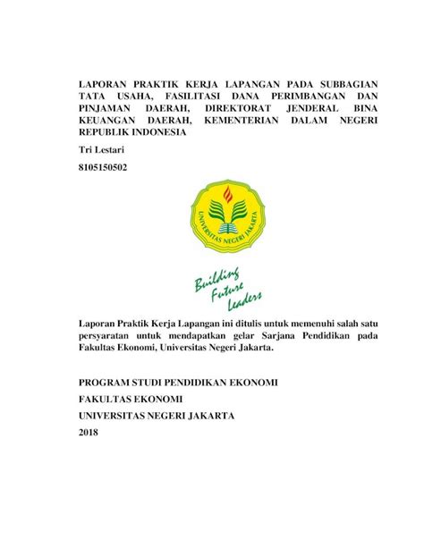 Pdf Laporan Praktik Kerja Lapangan Pada Repository Fe Unj Ac Id