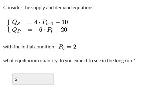 Solved Consider The Supply And Demand Equations Sqs Qd Chegg