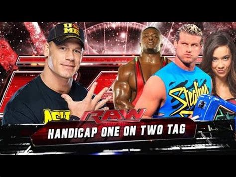 WWE Raw John Cena Vs Dolph Ziggler Big E Handicap Match Full