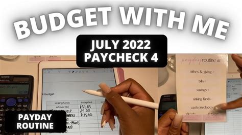 July 2022 Paycheck To Paycheck Budget With Me Low And Inconsistent