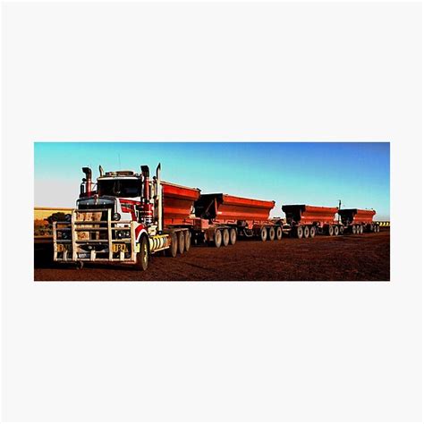 kenworth quad road train photographic print  sale  pene redbubble