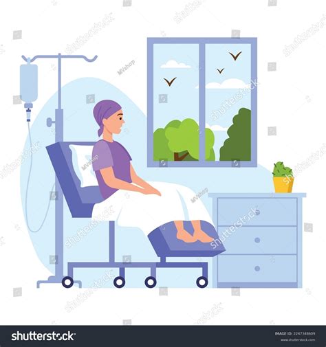 Vector Illustration Cancer Patients Cartoon Scene Stock Vector (Royalty ...