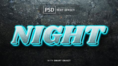 Efeito de texto estilo neon noturno editável PSD Premium