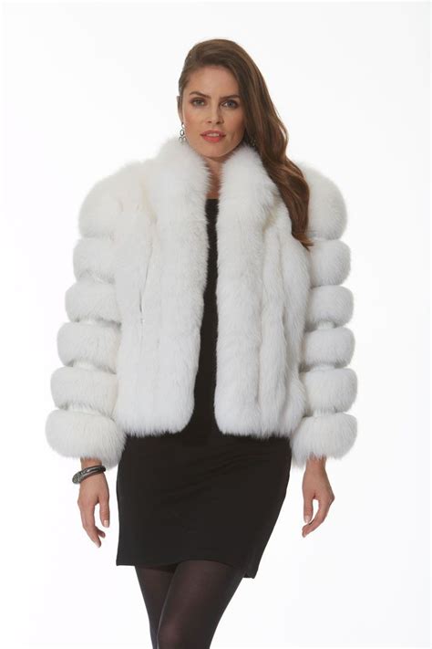 White Fur Fox Jacket Bolero Style White Fur Jacket Fur Coat Fashion Fur Jacket