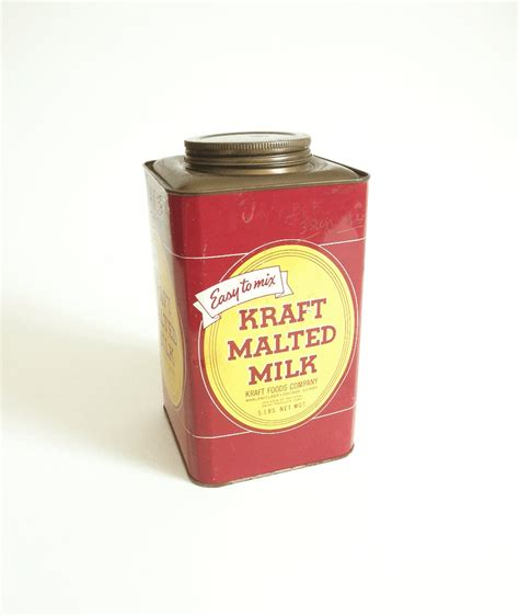 Antique Kraft Malted Milk Tin Can Large 5 Lbs Empty Food Etsy