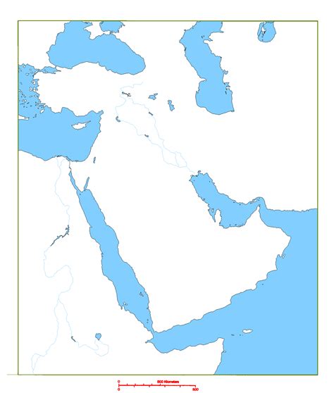 Blank Middle East Map With Rivers