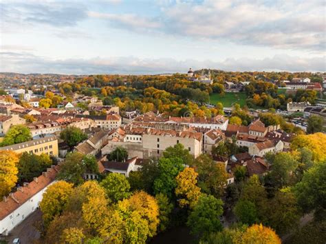 Beautiful Vilnius City Panorama In Autumn With Orange And Yellow