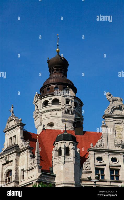 Exterior Of Neues Rathaus New City Hall Building In Leipzig Saxony