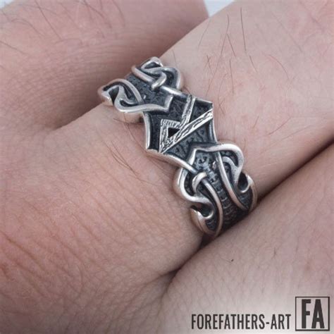 Elder Futhark Ring Raido Rune Viking Ring Norse Jewelry Forefathers Art