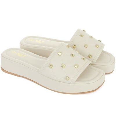 Sand Lia Slide Papete Flatform Feminino Estilo Moda Conforto Olzzy Off