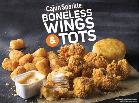 Popeyes' New Cajun Sparkle Boneless Wings & Tots Are Covered In Your ...