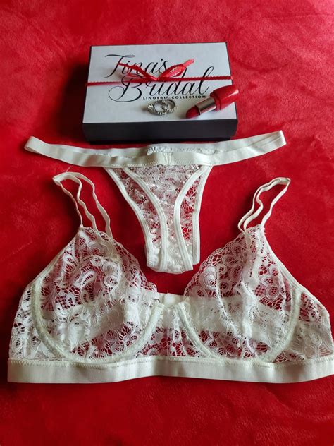 White Satin And Lace Bra Set With G String Sexy Women S Hot Sex Picture