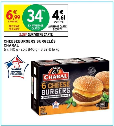 Promo Cheeseburgers surgelés charal chez Intermarché Hyper