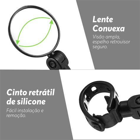 Espelho Retrovisor Bicicleta Bike Convexo 360º Giratório P Guidão