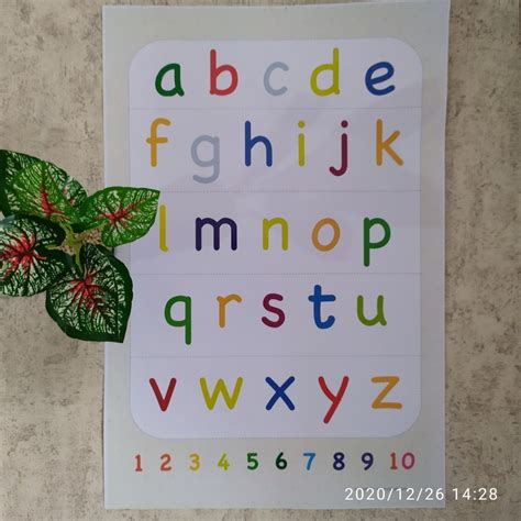 Jual Poster Belajar Abjad Abc Untuk Anak Balita Huruf Latin Kecil