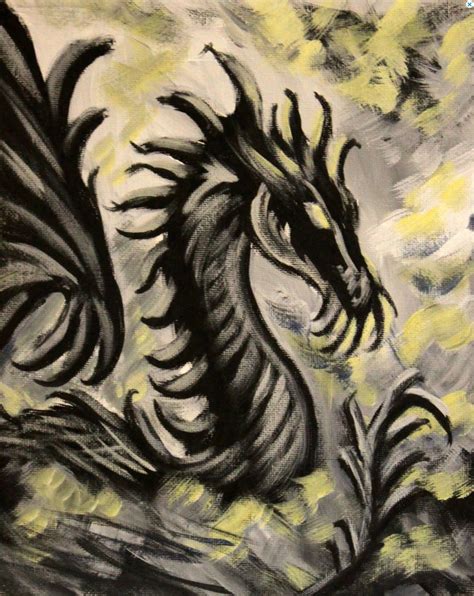 Acrylic Dragon Painting Easy - canvas-broseph