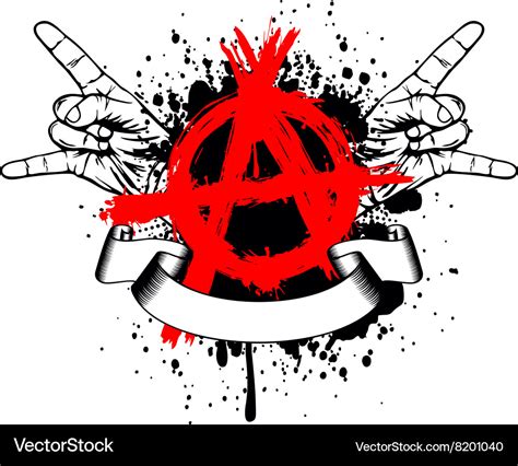 Symbol Anarchy And Gesture Hands Royalty Free Vector Image