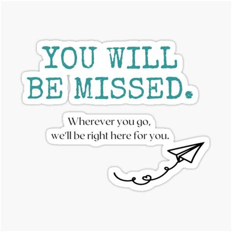 You Will Be Missed Sticker For Sale By Sambaclick Redbubble