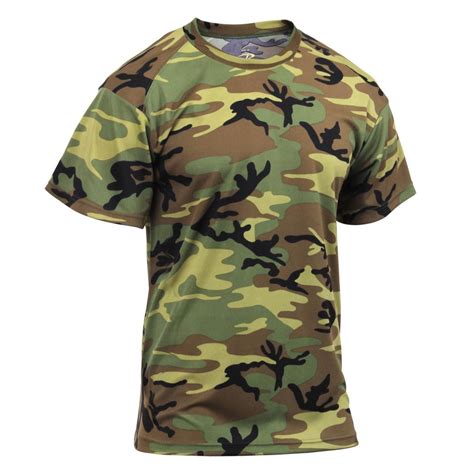 Rothco Camouflage Polyester Performance T Shirt Woodland Camo