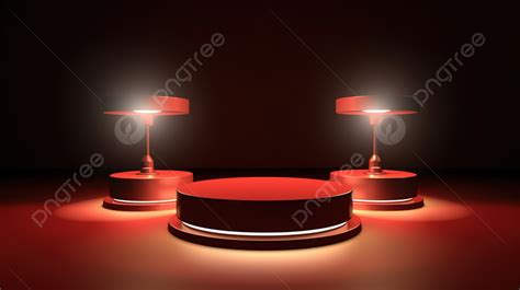 Illuminated 3d Circular Stage Background 3d Cylinder 3d Stand 3d