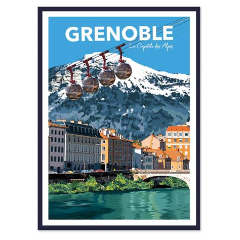 Grenoble Poster affiche image encadrée Cadr Aven