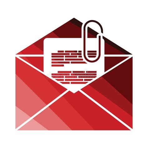 Mail With Attachment Icon Stock Vector Illustration Of Object 119867391