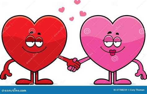 Cartoon Hearts Holding Hands Stock Vector Illustration Of Symbol