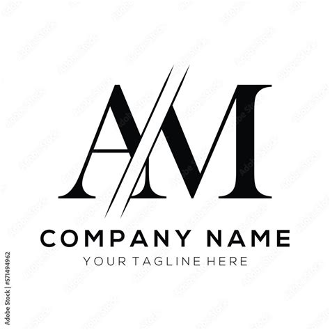 AM letter logo design template elements. AM letter vector logo. Stock ...