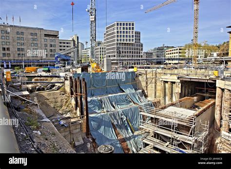 Construction site of the railway project Stuttgart 21 in Stuttgart ...