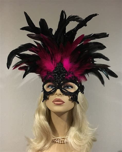 Masquerade Mask Hot Pink Eyes Wide Shut Mask Masked Ball Etsy