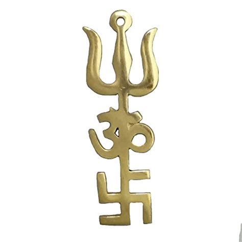 Buy Divya Mantra Indian Traditional Trishul Om Swastika Pure Brass