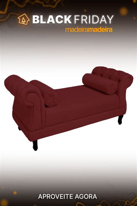 Recamier Namoradeira Istambul Para Quarto Closet 140 Cm Suede Vermelho