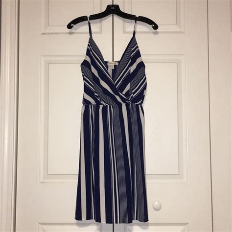 Monteau Dresses Navy Blue And White Striped Mini Dress Poshmark