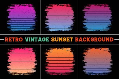 Retro Vintage Sunset Grunge Background Graphic By T Shirt Design Bundle