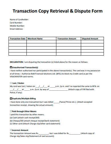 Free Transaction Form Samples In Pdf Ms Word