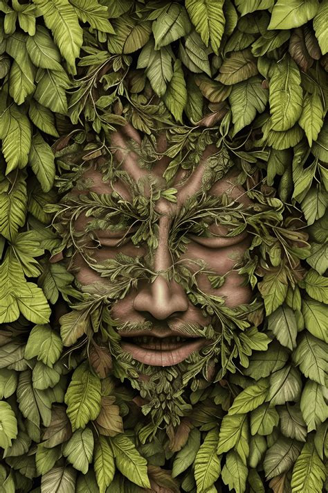 Greenman Tree Male Face Graphic · Creative Fabrica