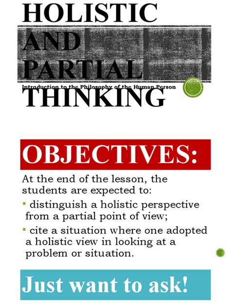 5 - Holistic and Partial Thinking | PDF