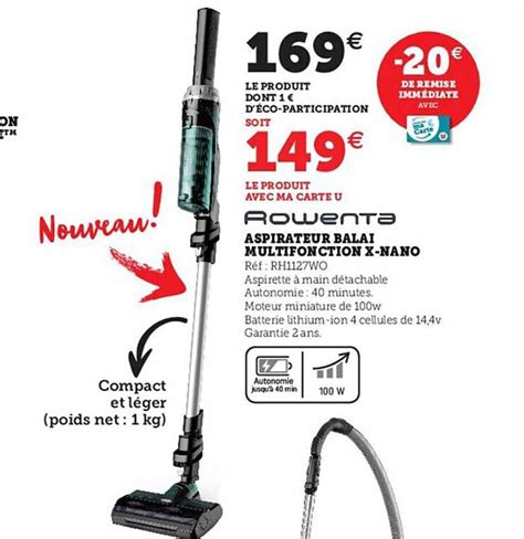 Offre Aspirateur Balai X Pert 3 60 Rowenta Chez Hyper U