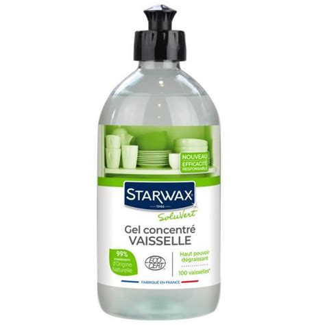 Gel vaisselle main concentré Soluvert 500ml STARWAX Cdiscount Au