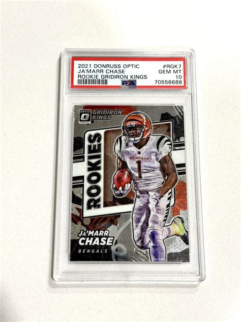 2021 Donruss Optic JaMarr Chase Rookie Gridiron Kings PSA 10