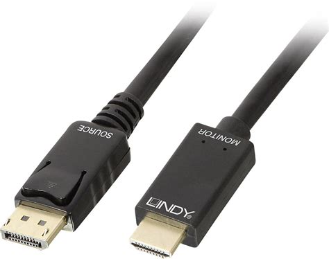 LINDY DisplayPort HDMI Câble adaptateur Fiche mâle DisplayPort Fiche