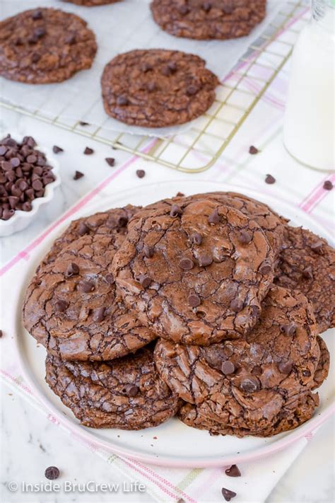 Chewy Chocolate Brownie Cookies Recipe - Inside BruCrew Life